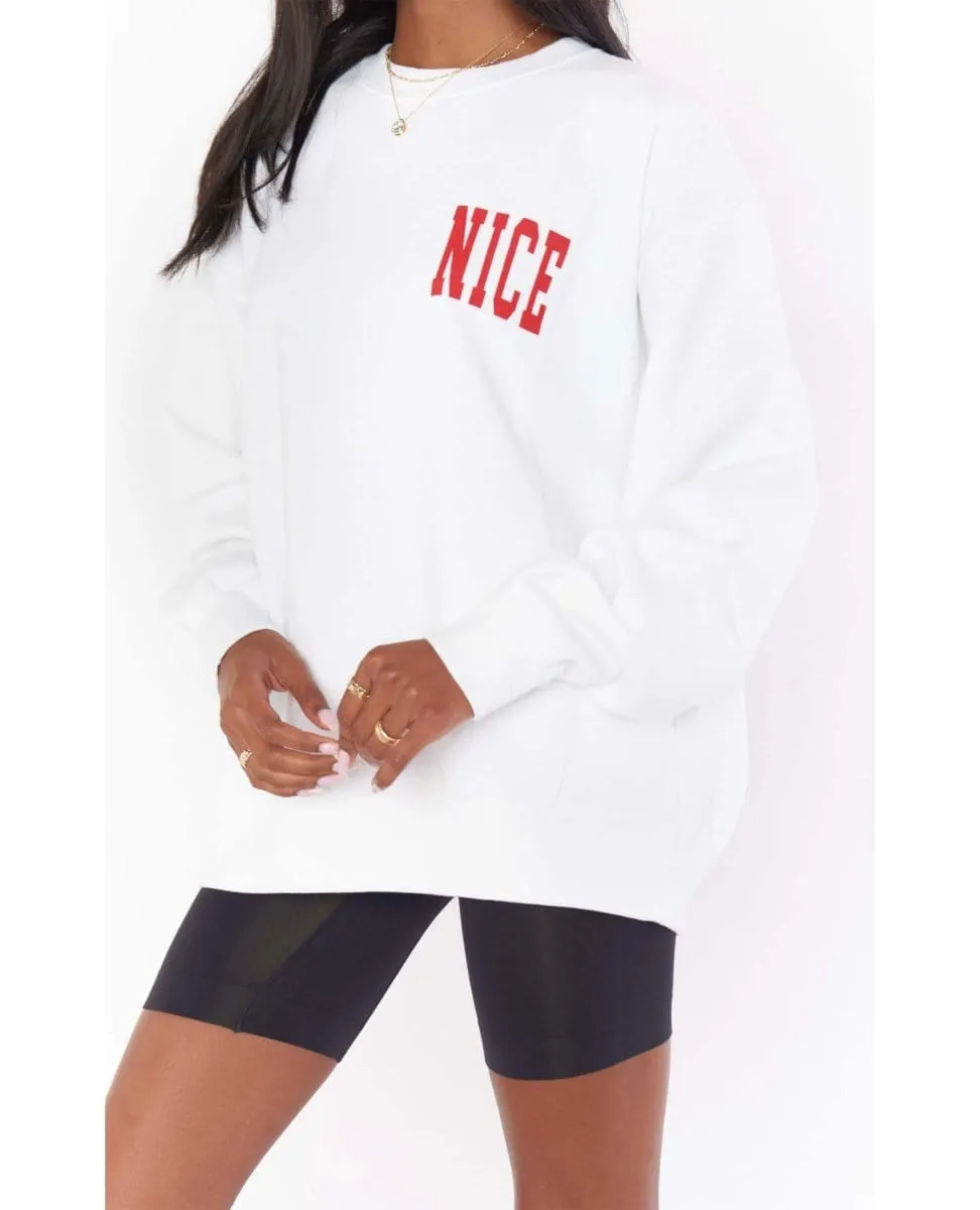 Nice White Holiday Sweatshirt