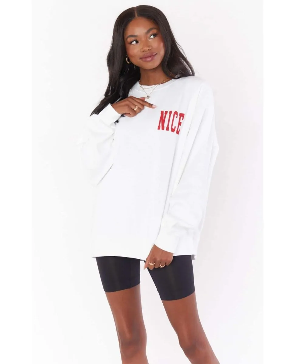 Nice White Holiday Sweatshirt