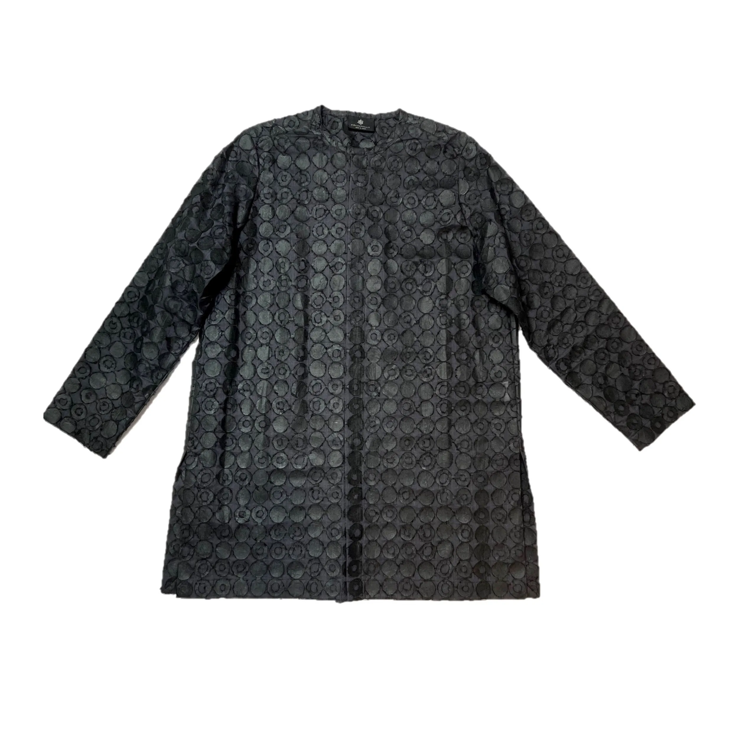 NUNO Tunic Top: "Hoshigaki" (Dark Navy w/ Black Washi Paper, Large)