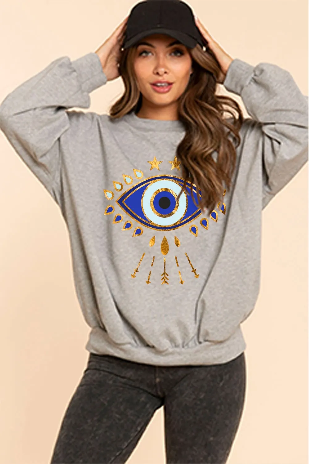 One Evil Eyes Printed French Terry Sweatshirts