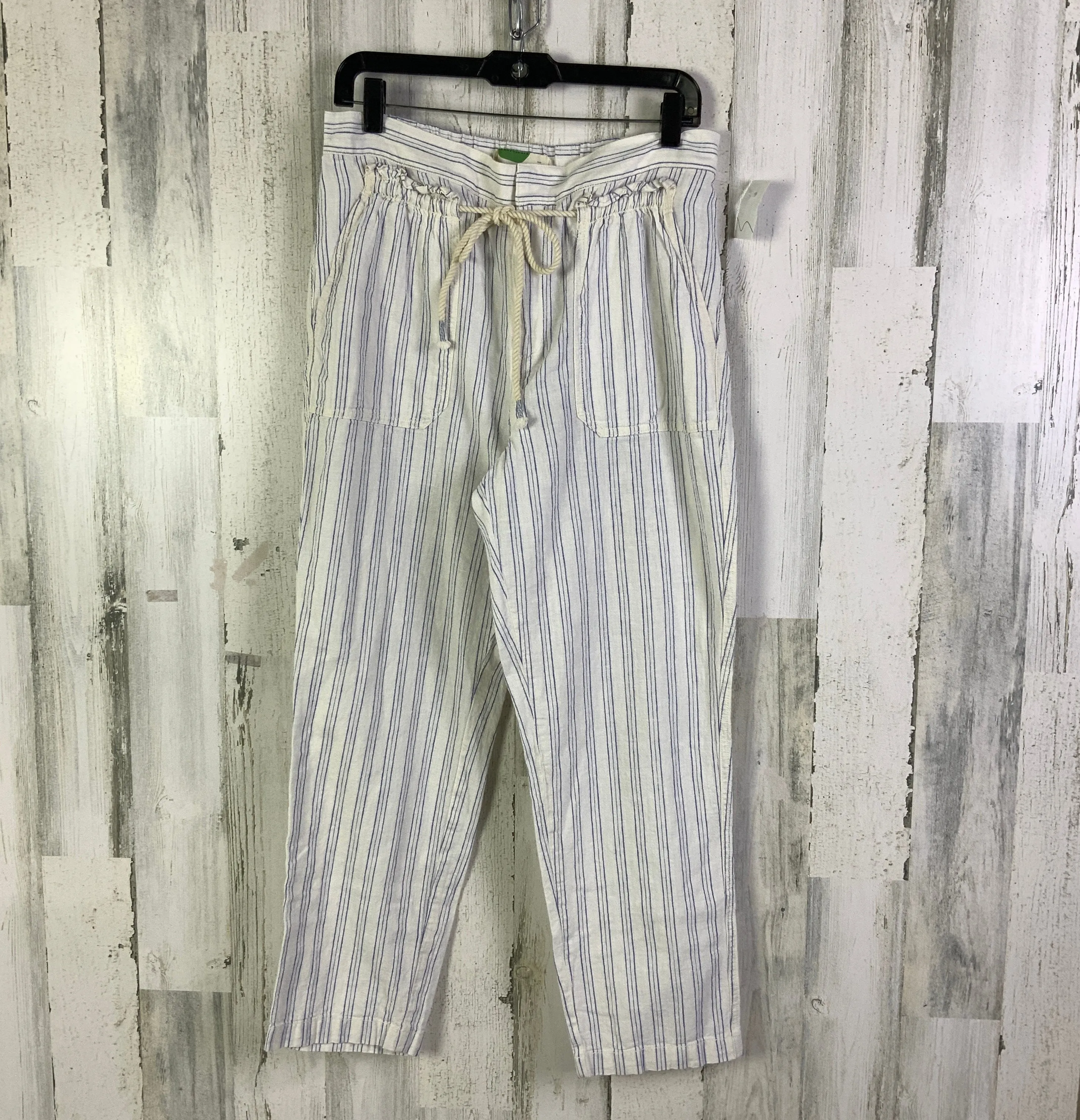 Pants Linen By Anthropologie In Blue & White, Size: 8