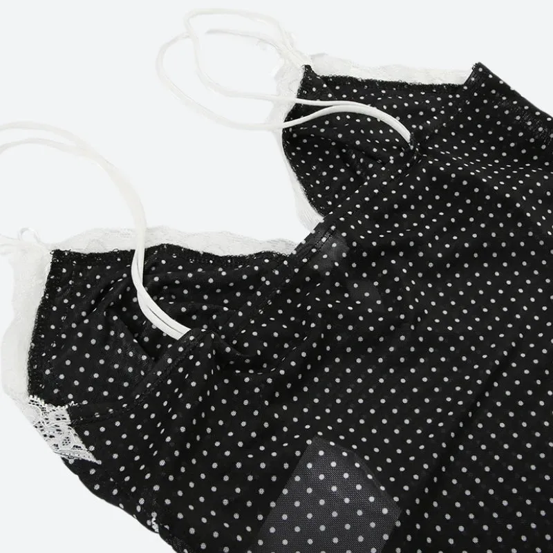 Polka Dot Mesh Top