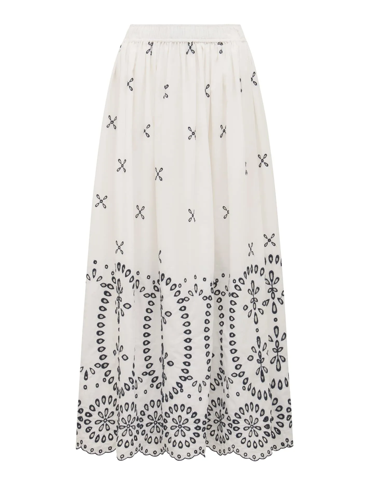 Polly Embroidery Midi Skirt