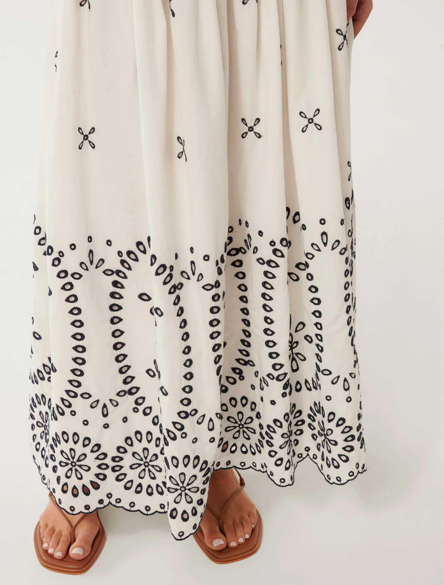 Polly Embroidery Midi Skirt