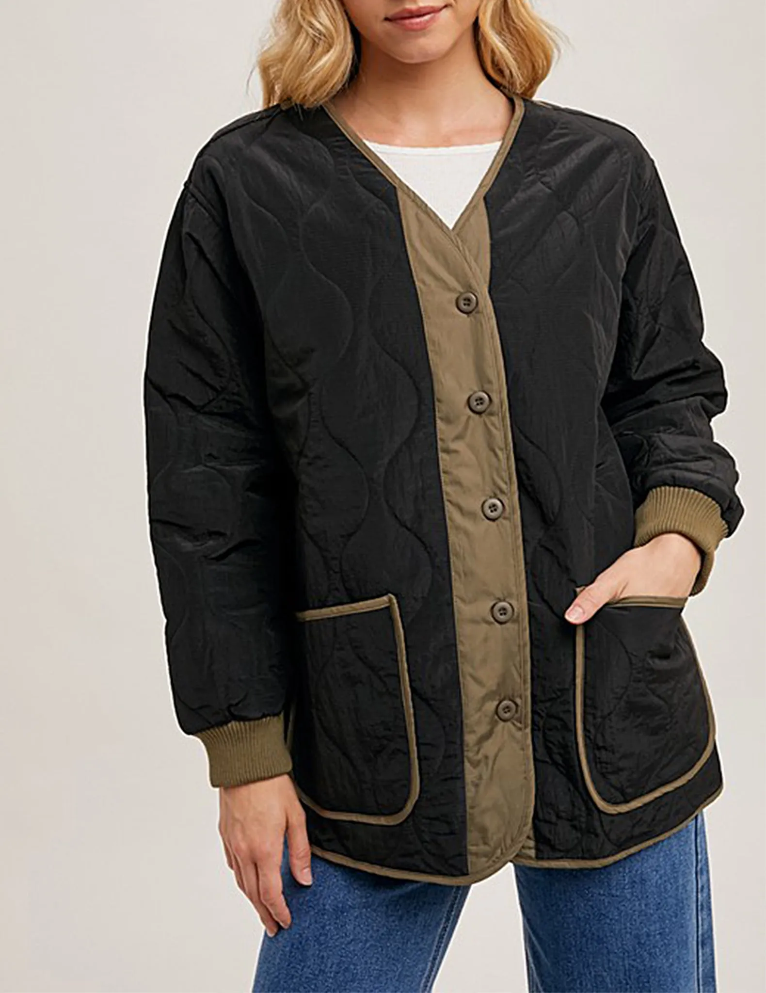 Quebec Quilted Button Front Jacket