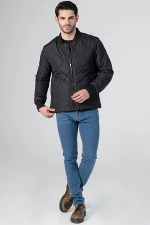 QUILTED BOMBER JACKET BLACK