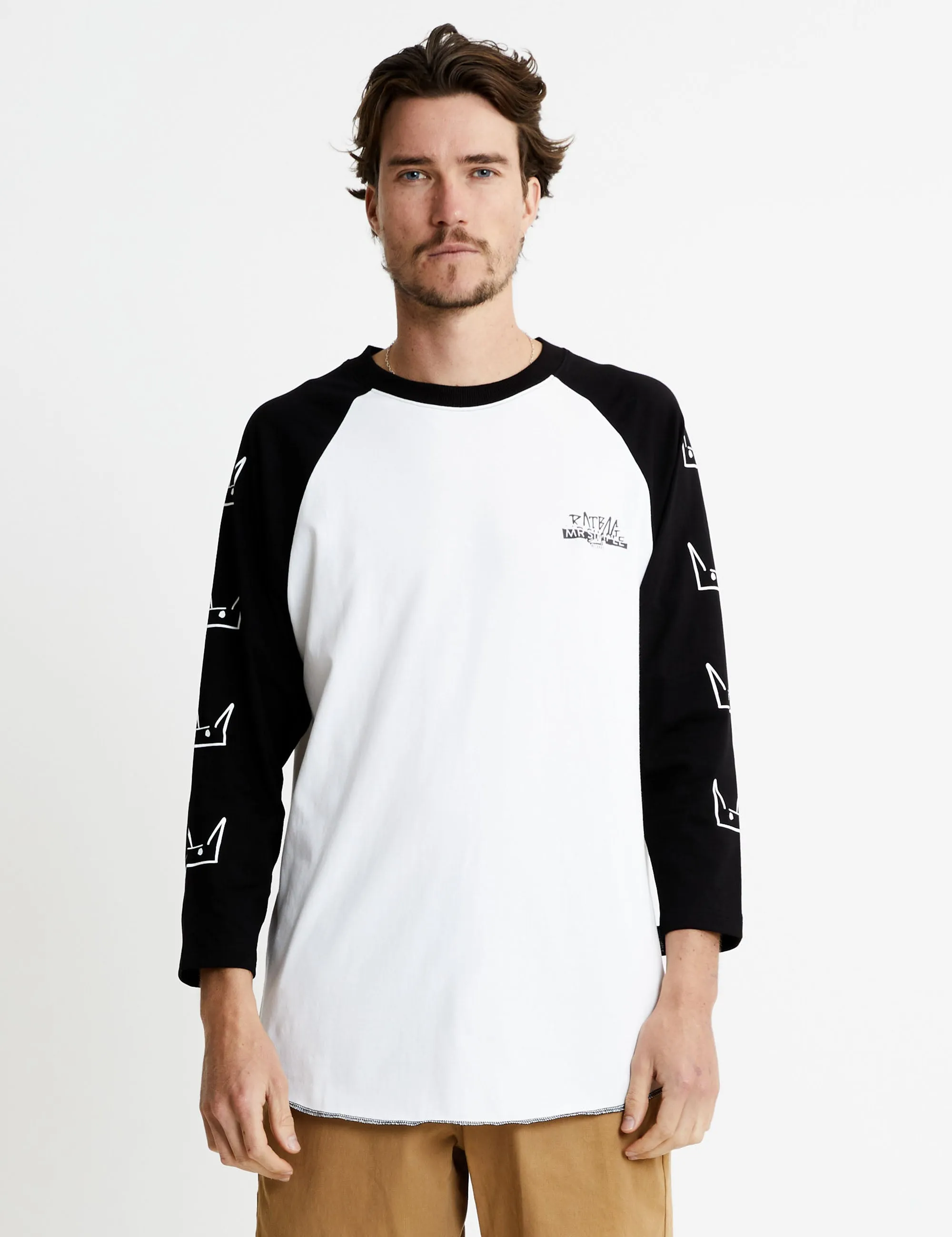 Rat Stack 3/4 Raglan - White/Black