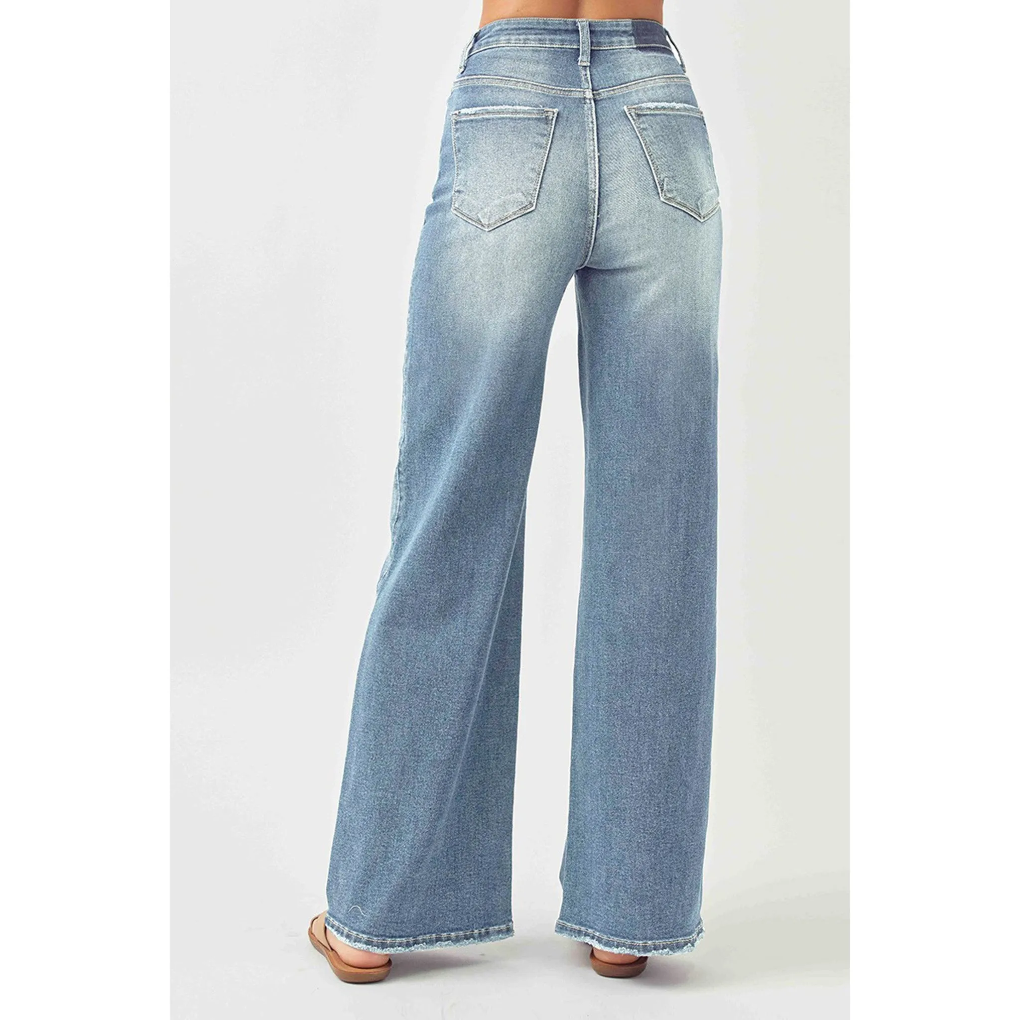 Risen High Rise Wide Flare Jeans