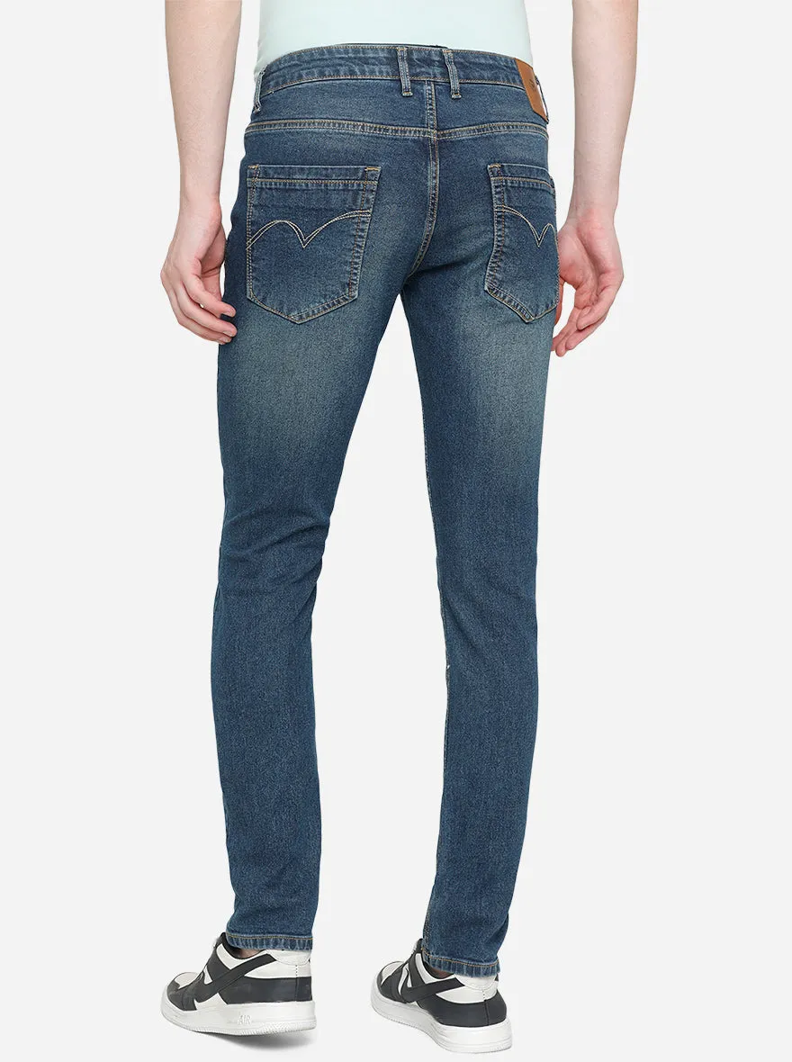 Shadow Blue Washed Slim Fit Jeans | JadeBlue