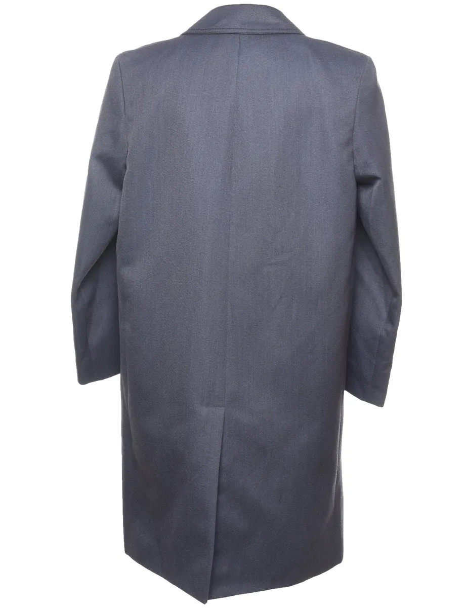 Single Breasted Classic Grey Vintage Trench Coat - L