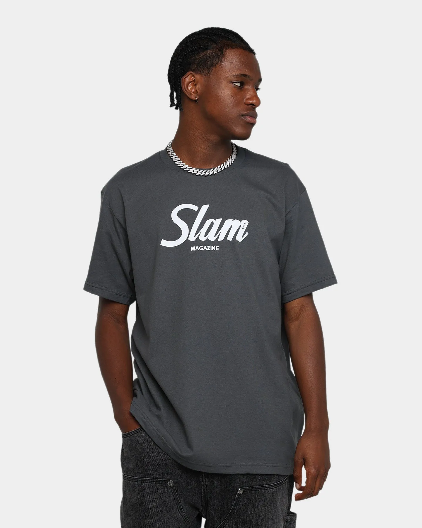 Slam Magazine Classic Script T-Shirt Grey