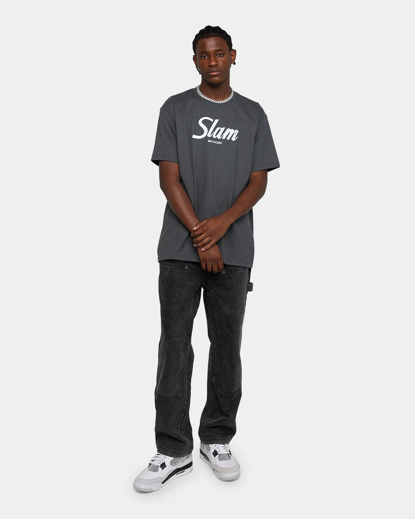 Slam Magazine Classic Script T-Shirt Grey