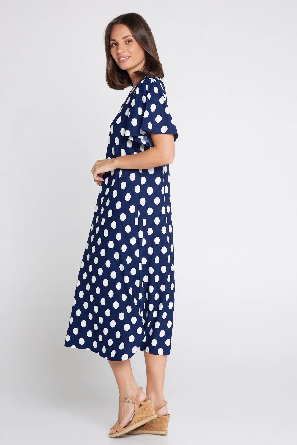 Spotina Dress - Navy/White Spot