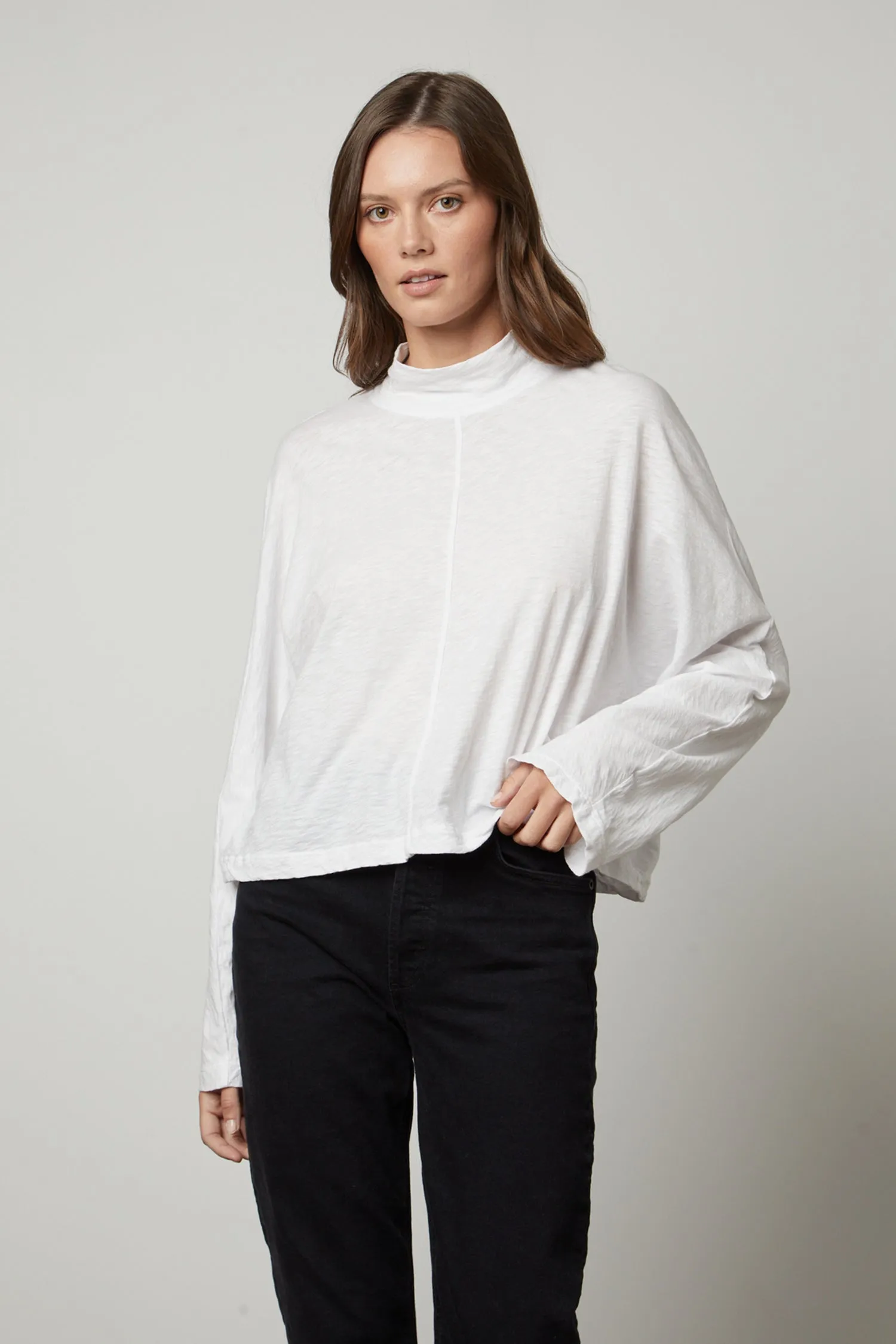 STACEY MOCK NECK TEE