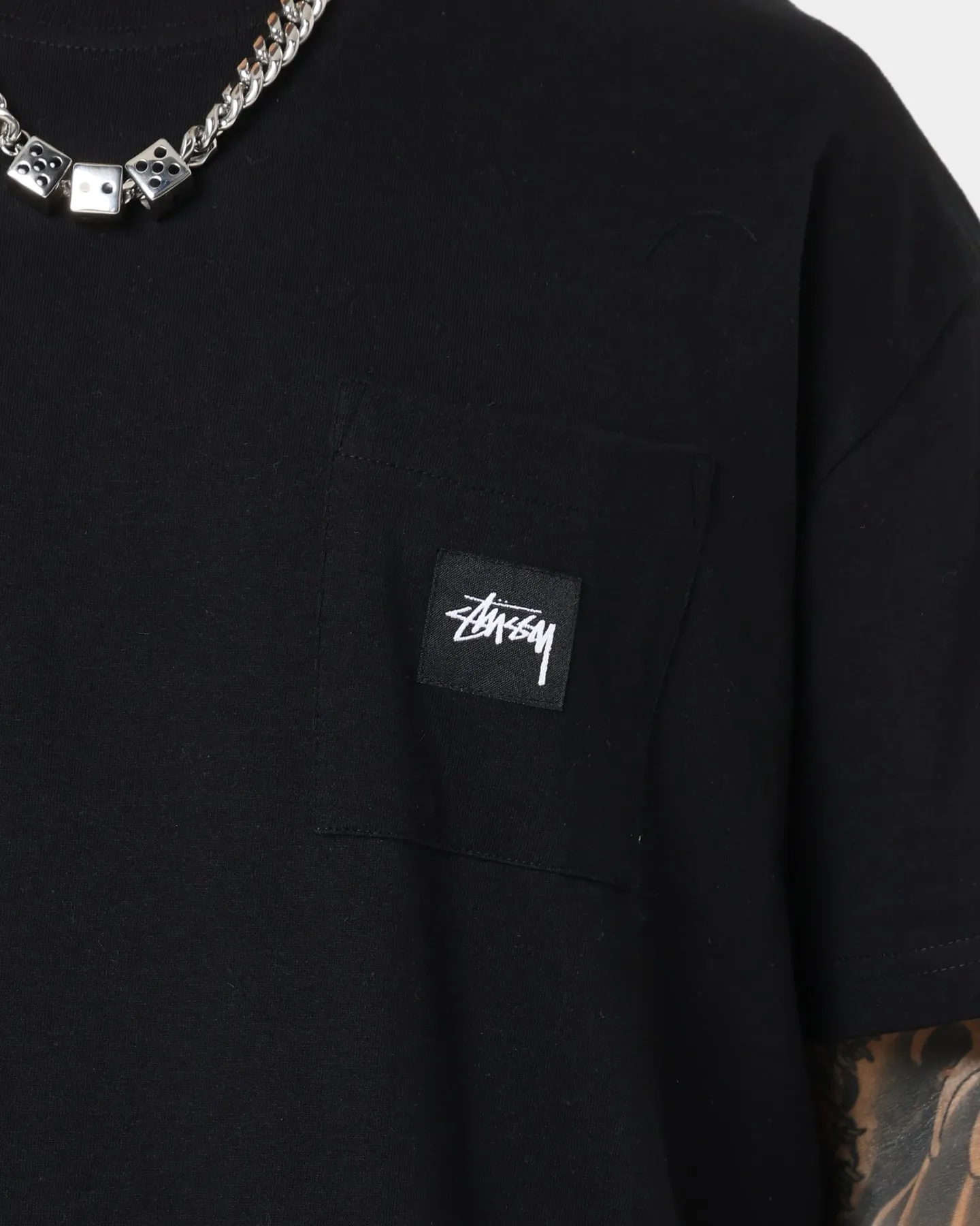 Stussy Stock Label Heavyweight T-Shirt Black