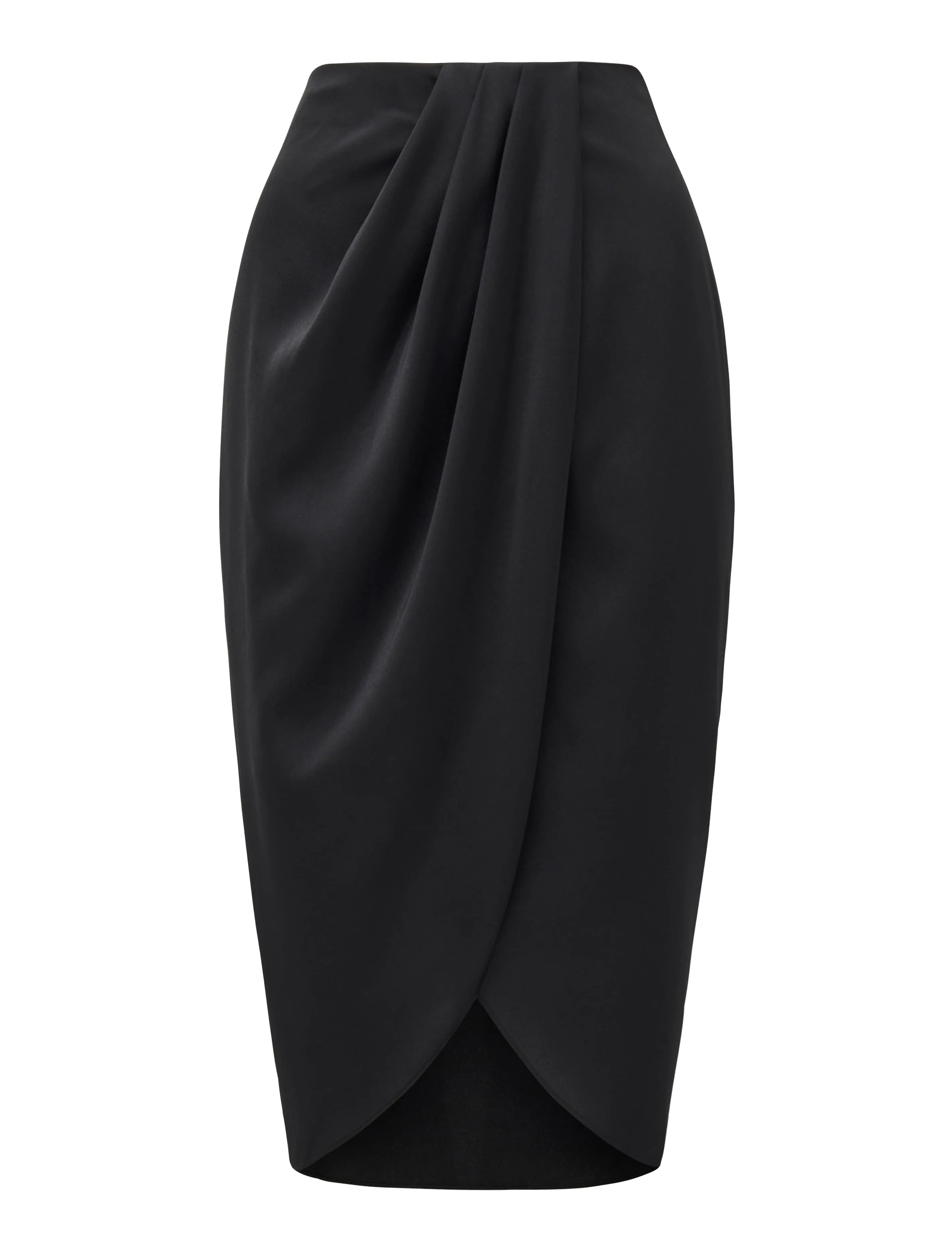 Vivianna Satin Wrap Midi Skirt