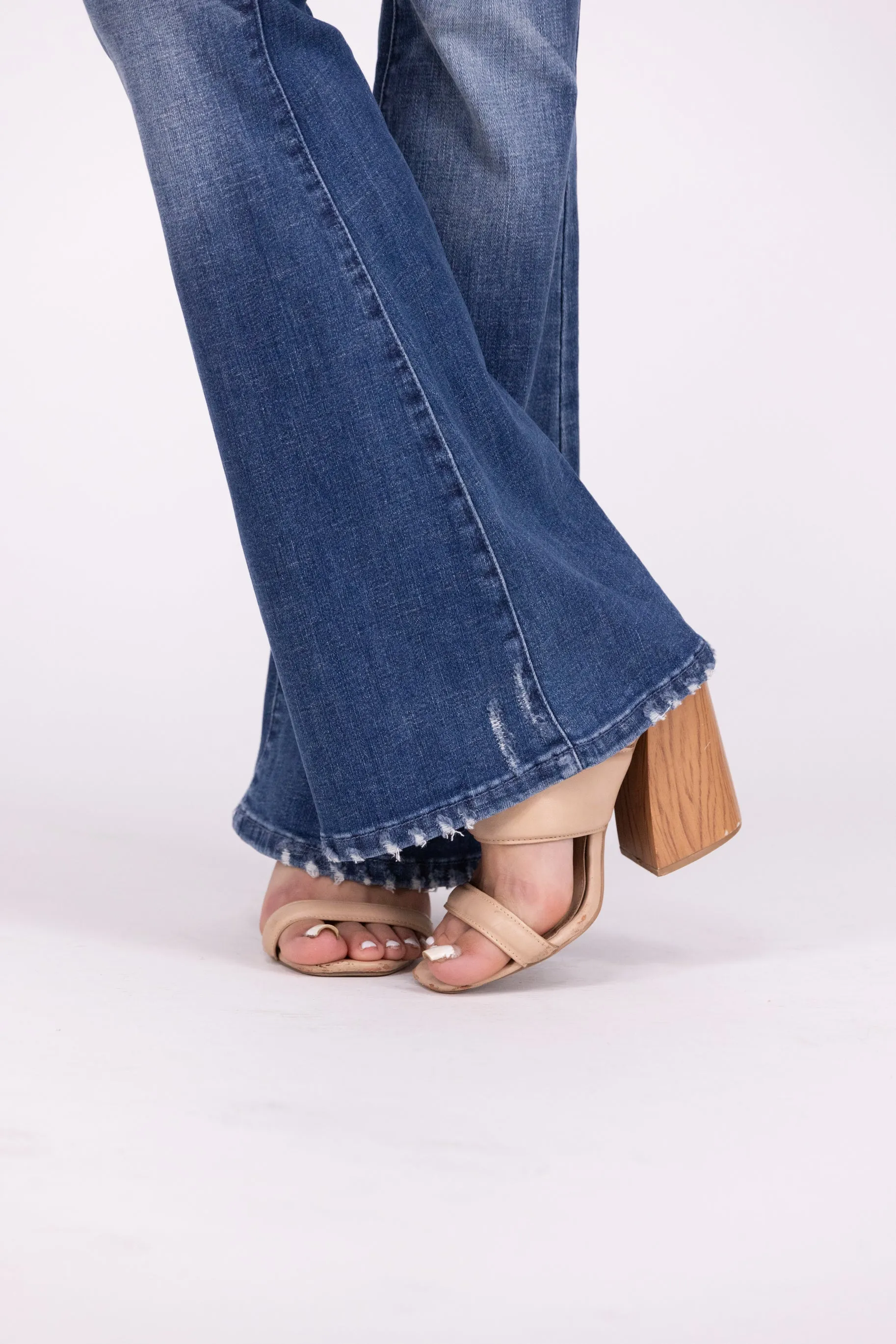 Walking With Style From Judy Blue: High-Rise Destroy Flare Denim