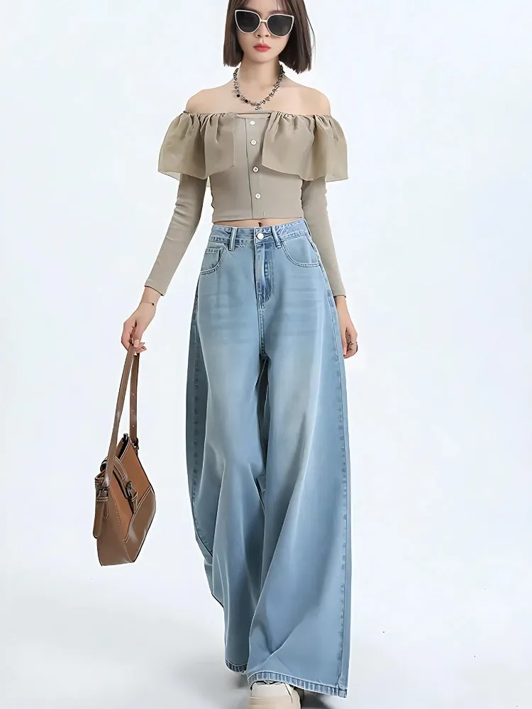 Wide Leg Regular Waist Jeans