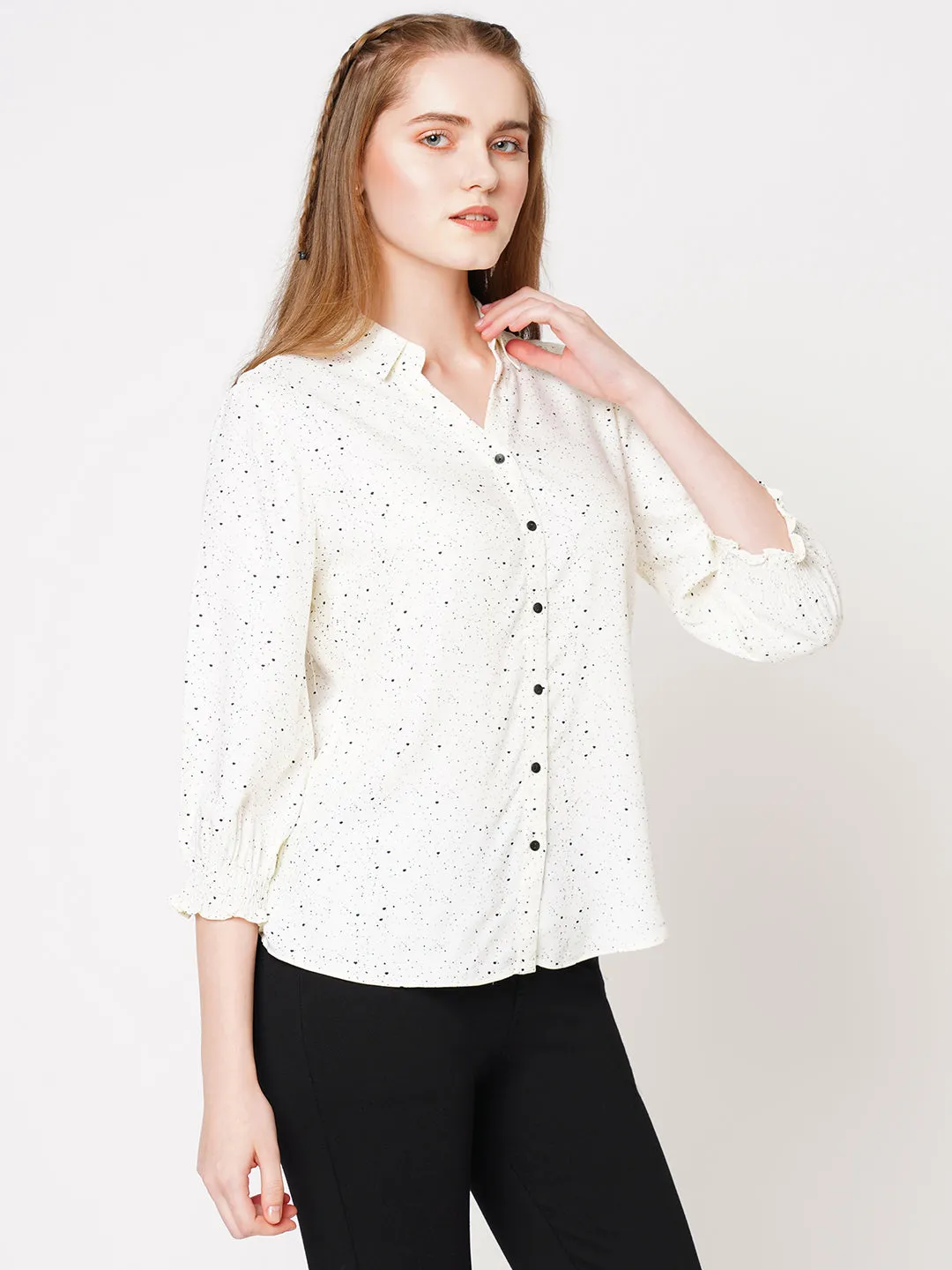 Women Dots Printed Shirt