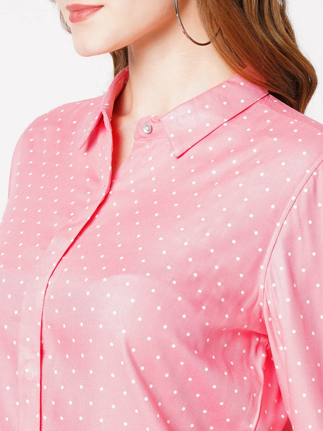 Women Polka Dot Printed Casual Shirt