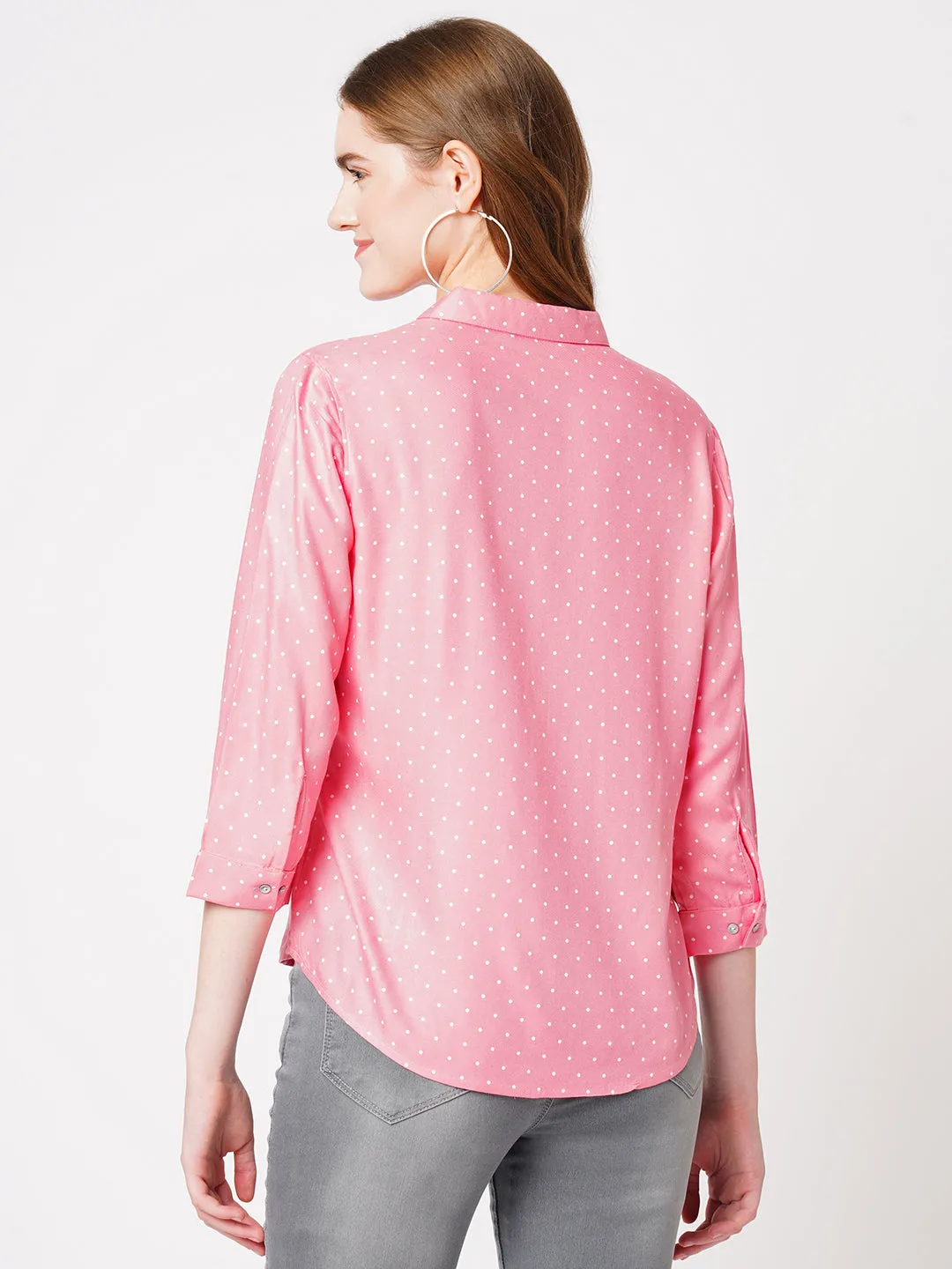 Women Polka Dot Printed Casual Shirt