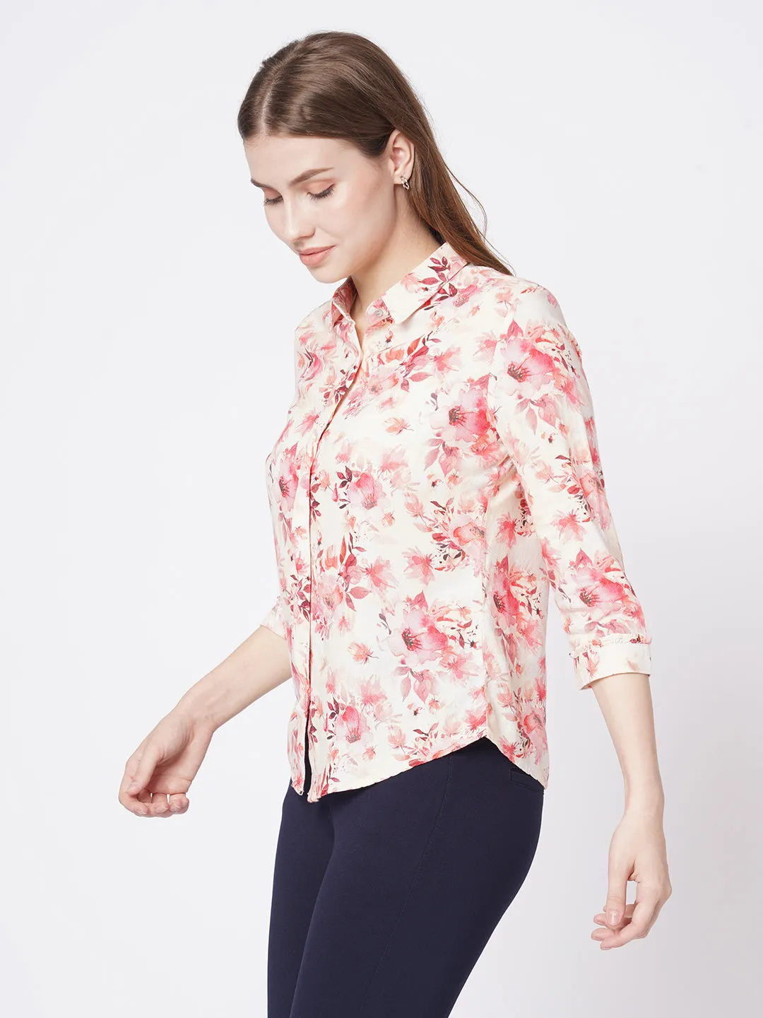 Women Slim Fit Floral Print Printed Shirt