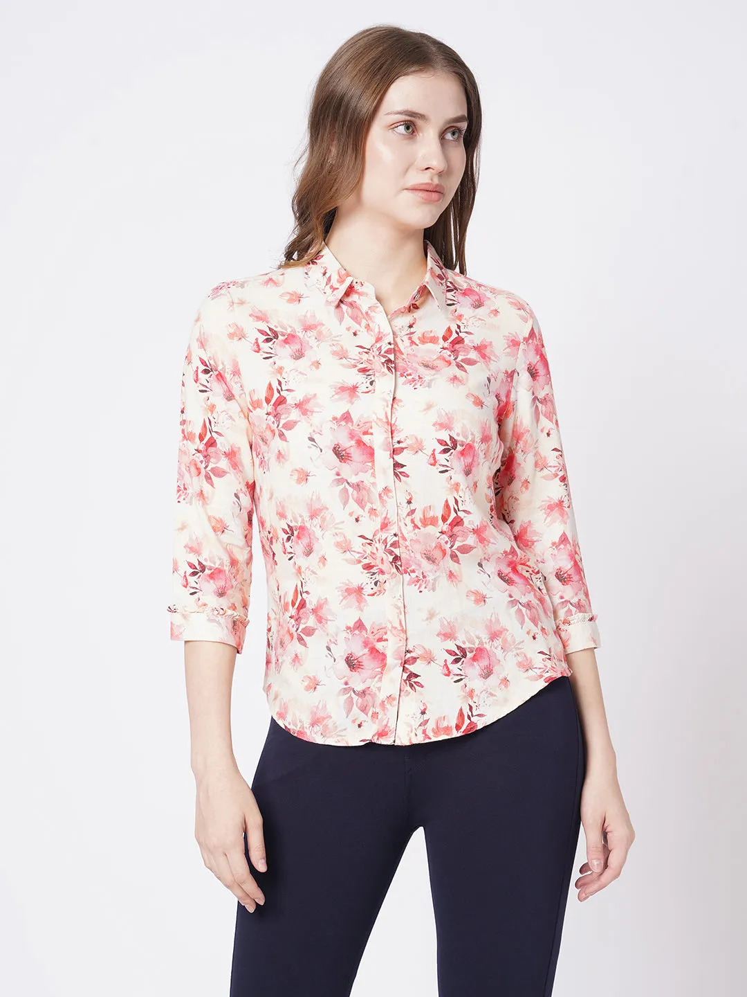 Women Slim Fit Floral Print Printed Shirt