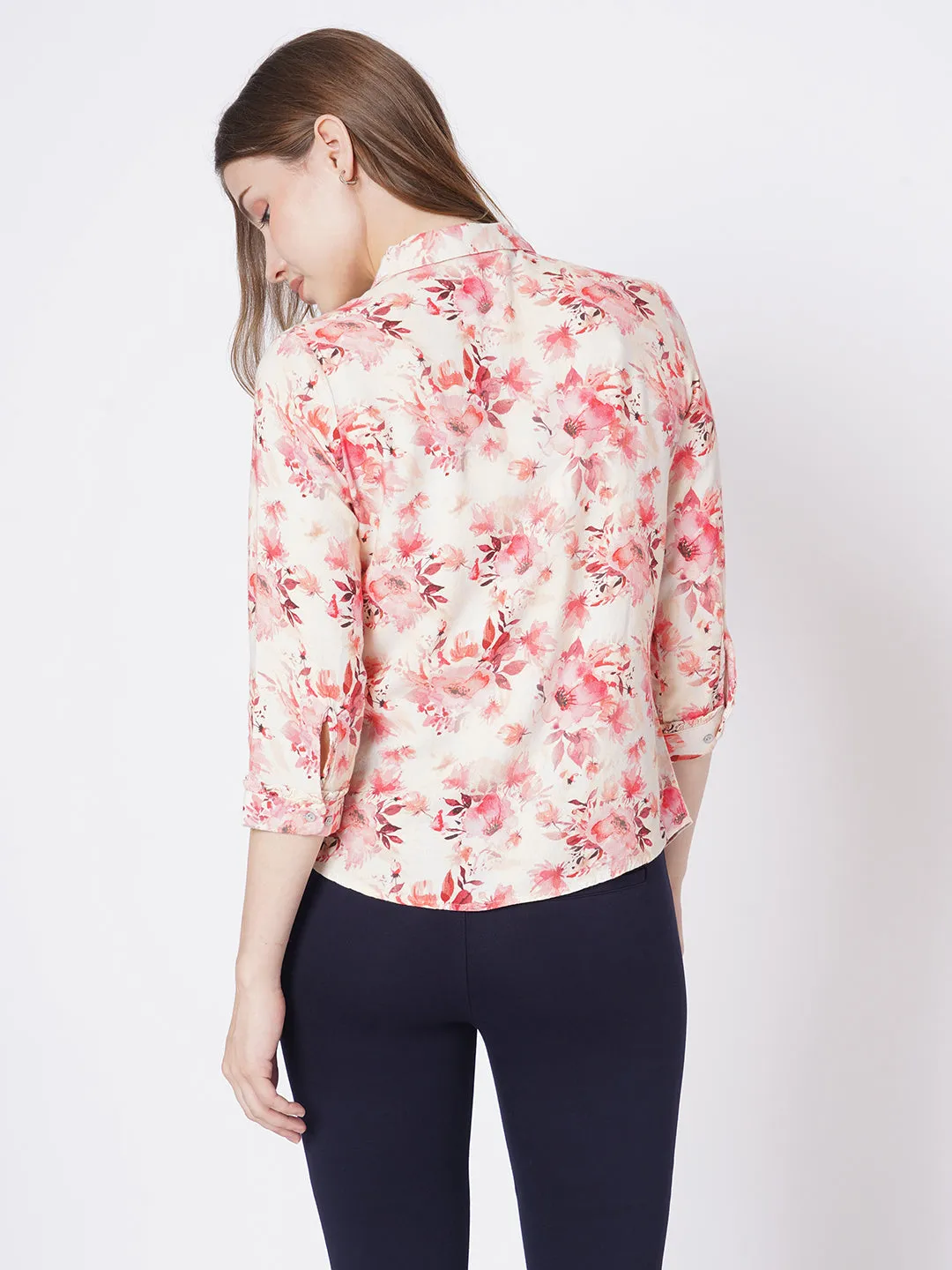 Women Slim Fit Floral Print Printed Shirt