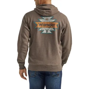 Wrangler Men's Brown Full Zip Hoodie