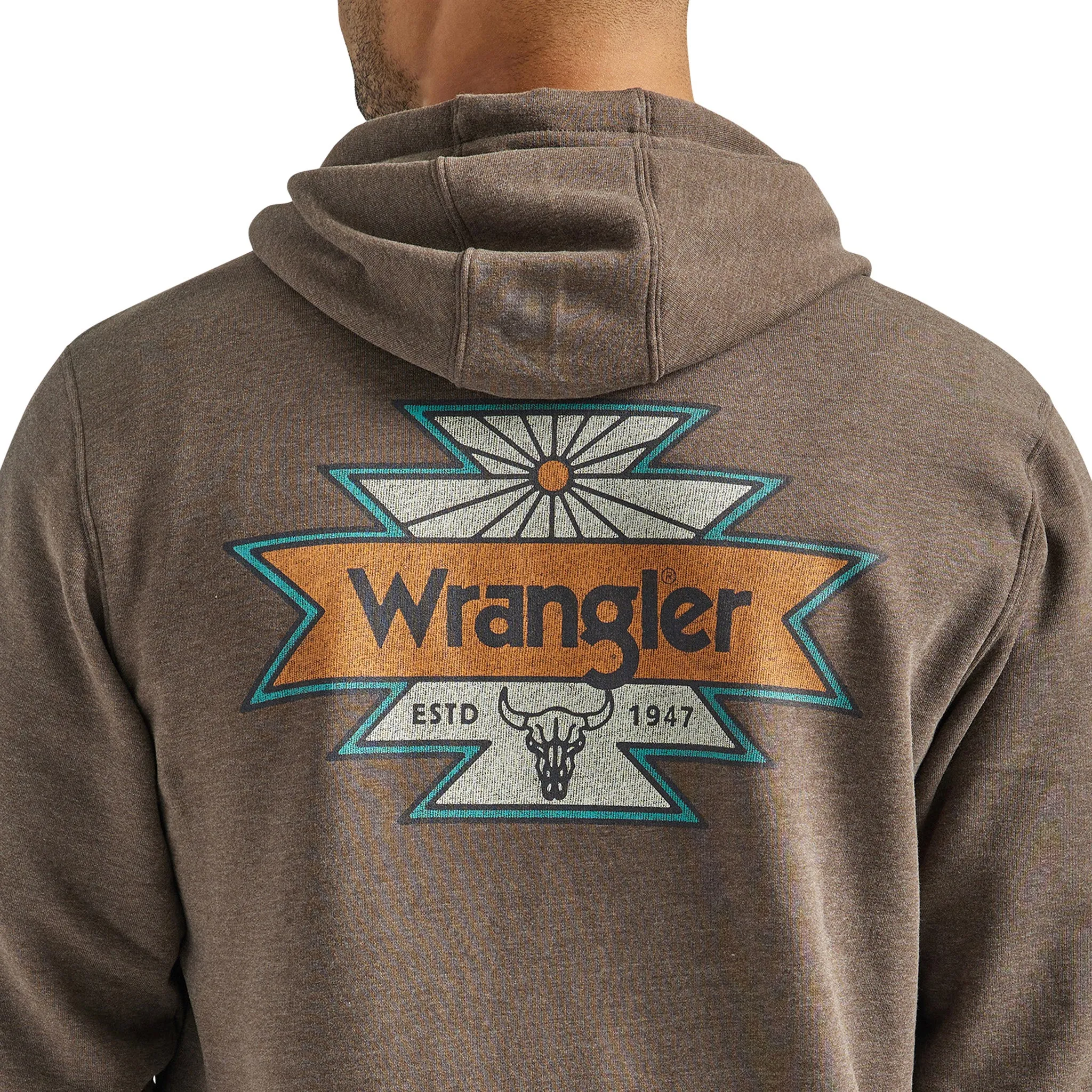 Wrangler Men's Brown Full Zip Hoodie