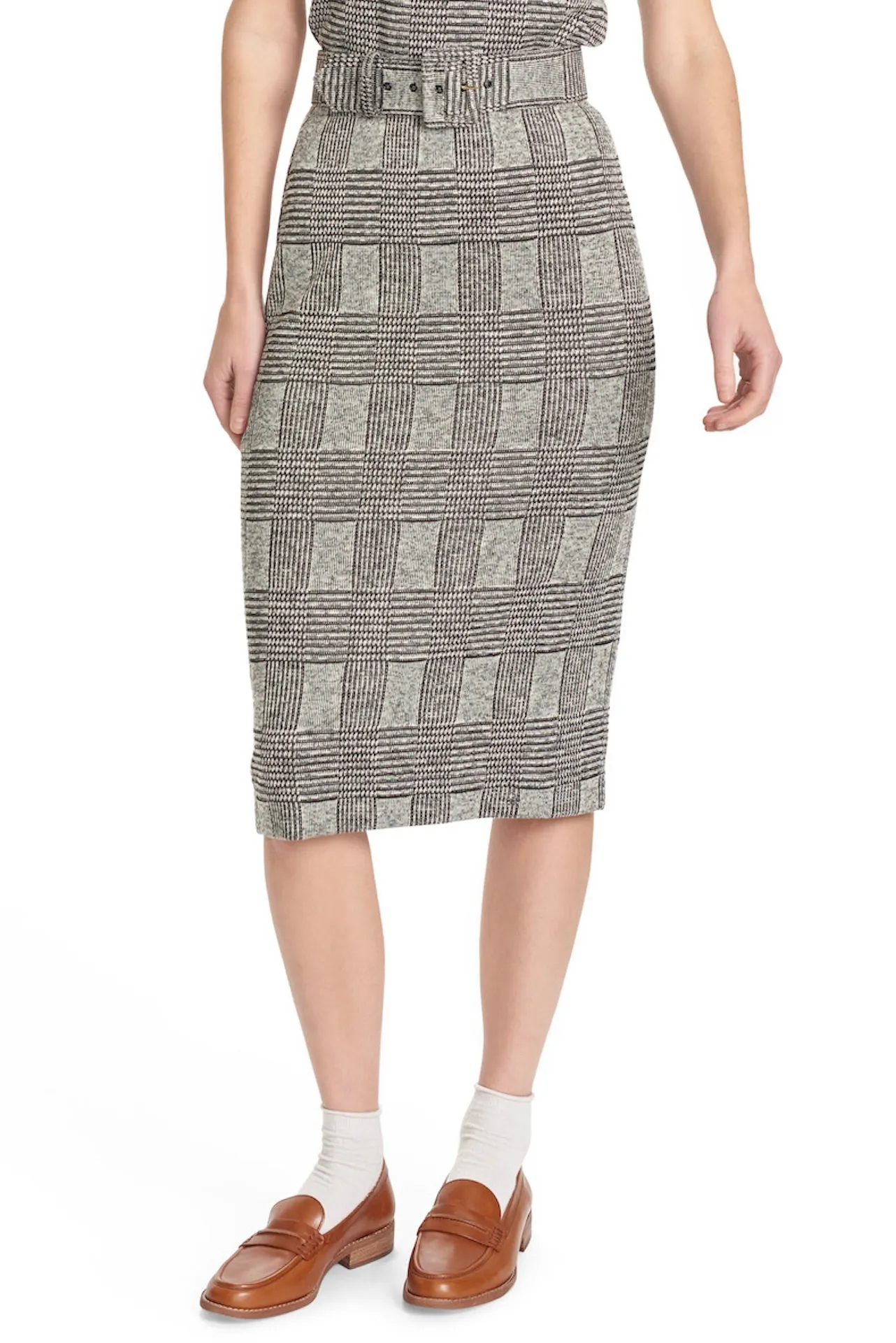 ZOLA PENCIL SKIRT - Plaid Knit